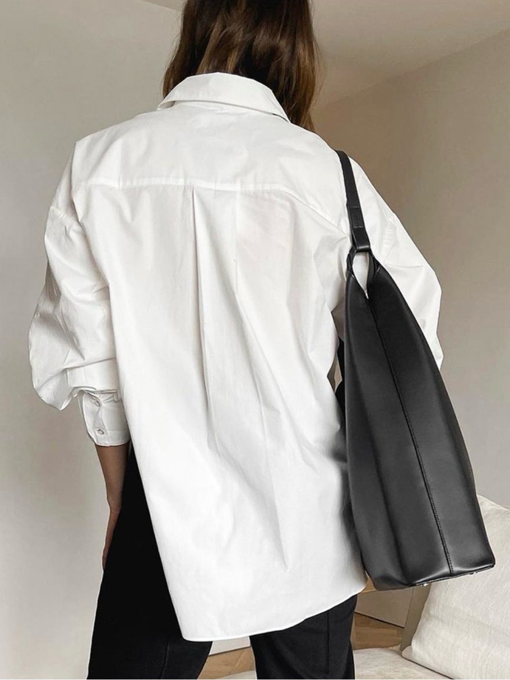 Commense Classic White Women’s Minimalist Button-Down Shirt - Picture 3 of 4